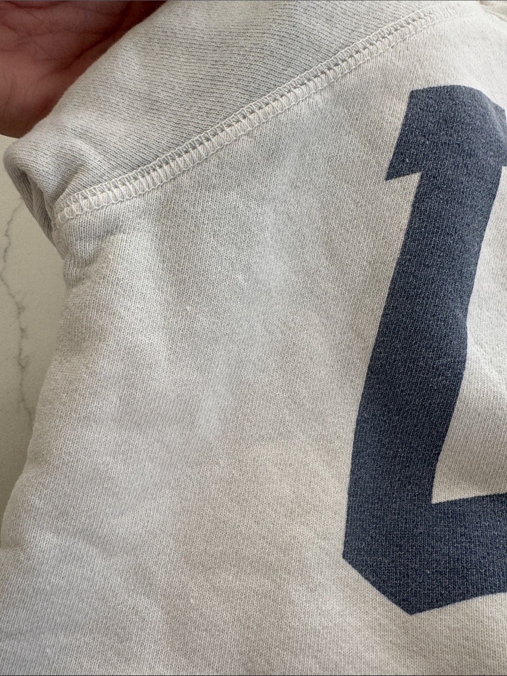 Original Retro Brand White USA Sweatshirt with Blue Lettering and Red Flag - Picture 3 of 5